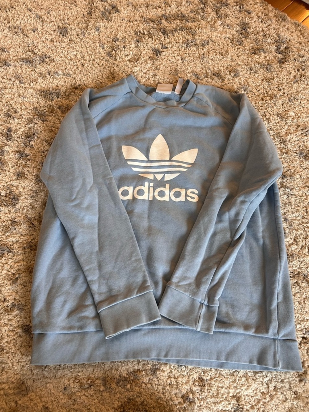 adidas Light Blue Trefoil Crewneck Sweatshirt